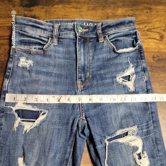 American Eagle Jeans 2 R Jegging Super Hi Rise Next Level Stretch Medium Wash - Picture 9 of 13
